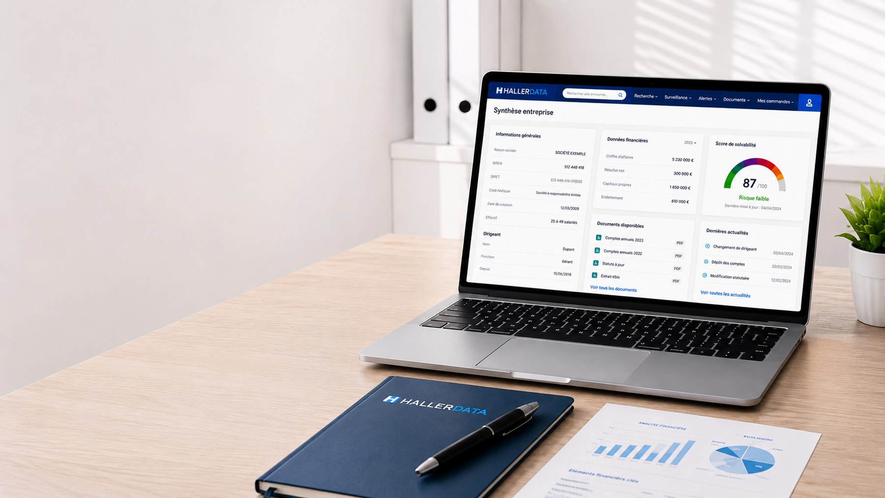 HALLERDATA, base de données financières et juridiques des entreprises